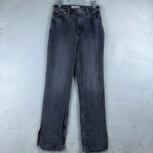 Abercrombie & Fitch The 90s Straight Ultra High Rise Jeans Women Black Size 25/0